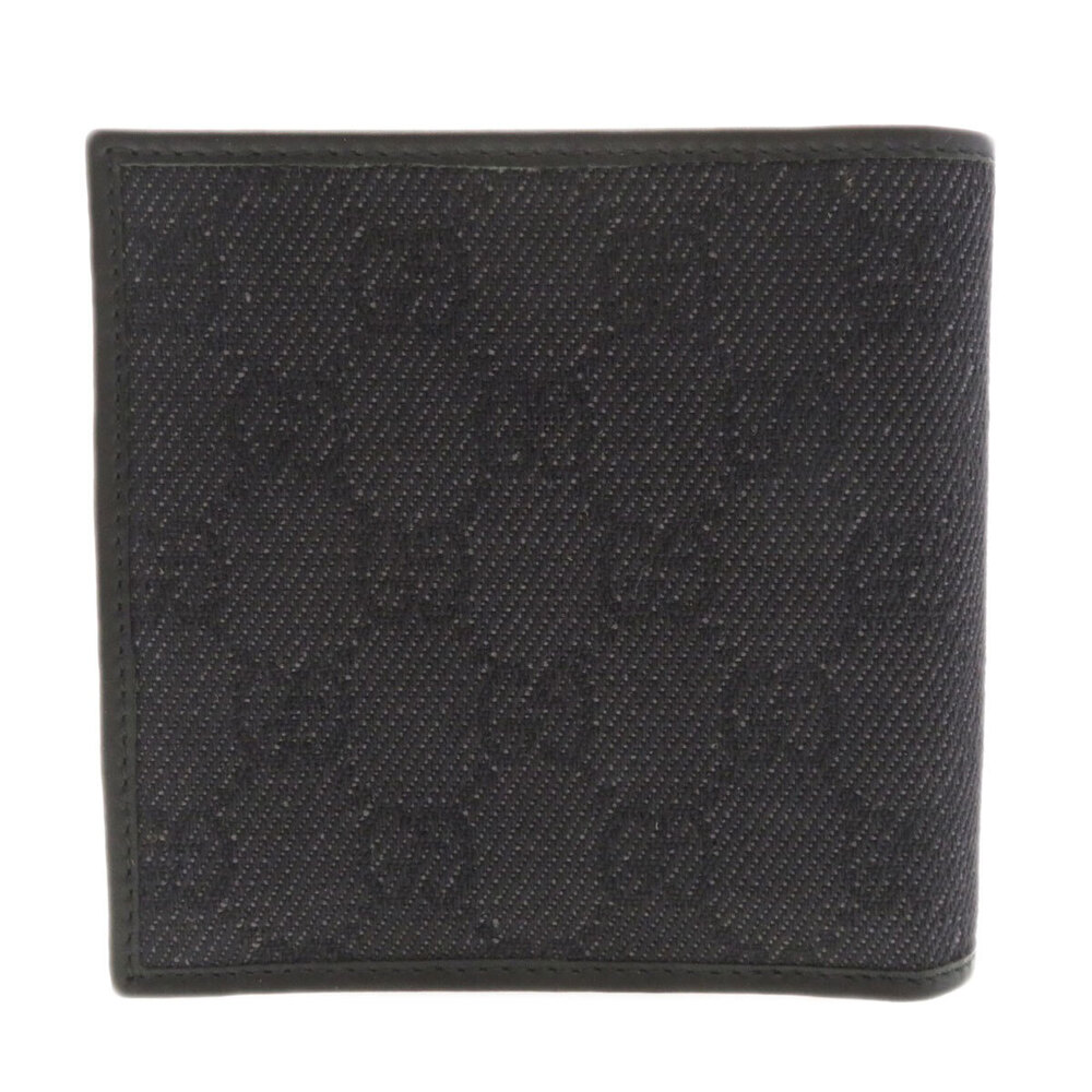 Gucci Canvas Leather fold GG Bi Wallet Black